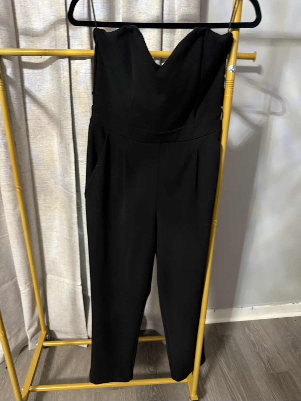 Express Black Strapless Tailored Jumpsuit